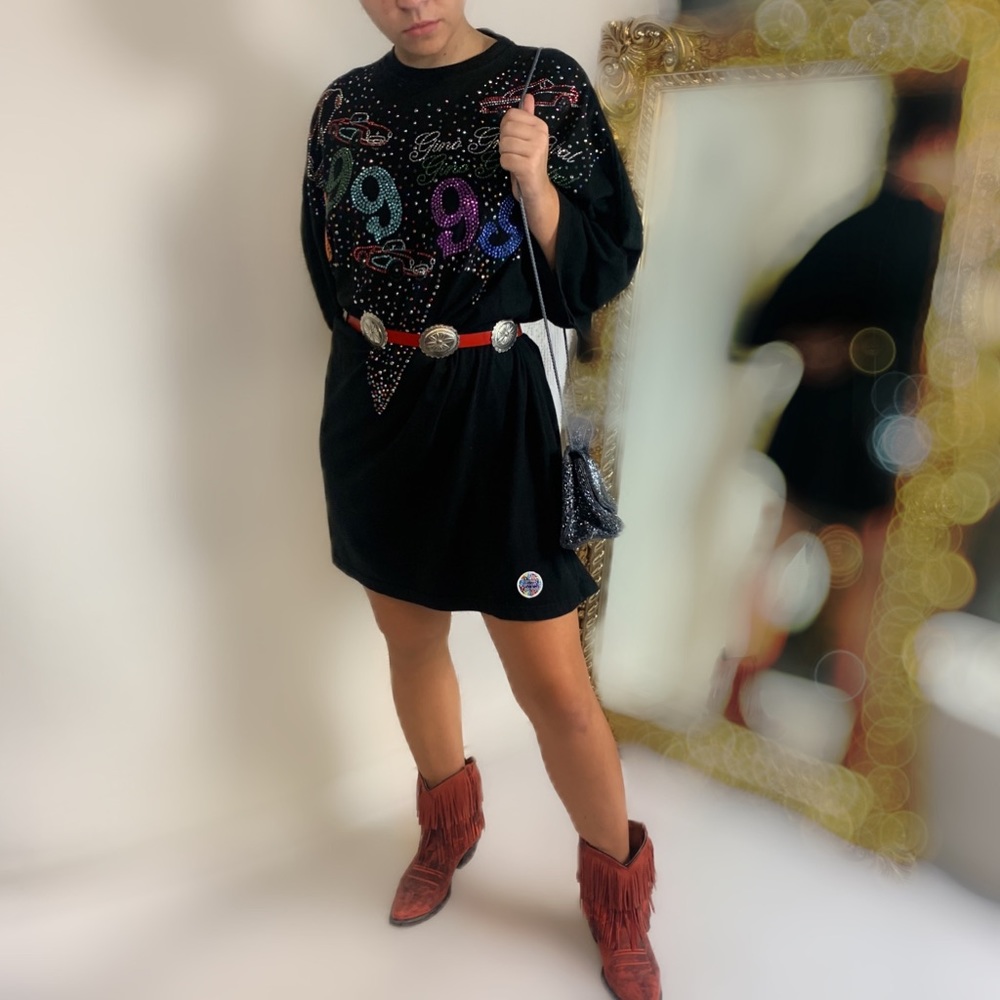 Gino Green Global Bedazzled T Shirt Dress